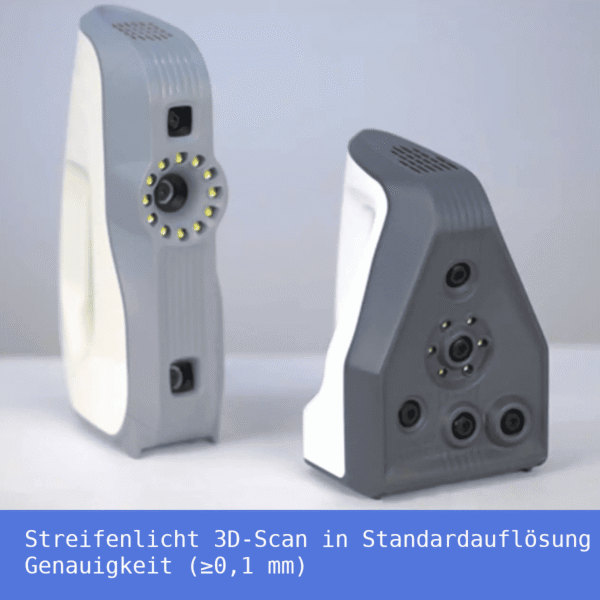 Streifenlicht 3D-Scan in Standardauflösung (Genauigkeit ≥ 0,1 mm)
